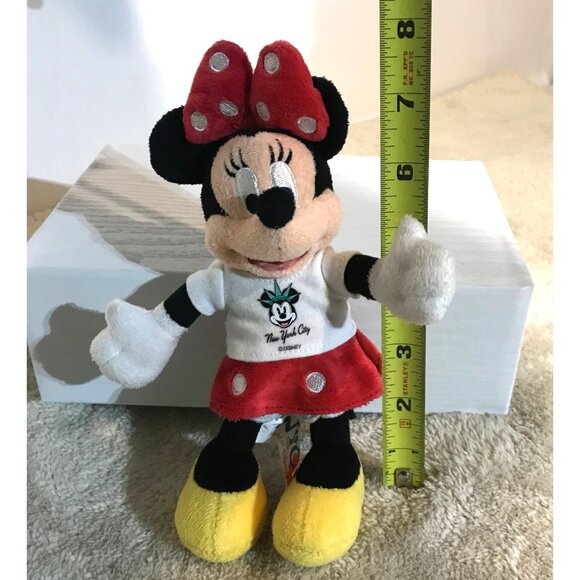 Disney NYC Minnie Mouse Plush Toy With Red Polka Dot Bow & Skirt 8" - Picture 10 of 10